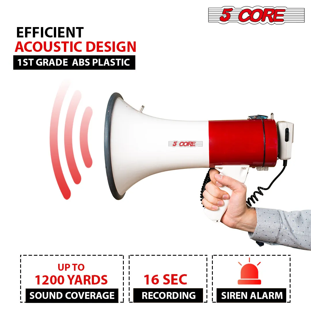 5Core Megaphone Speakers Blow Horn Pro Event Rechargeable Recording