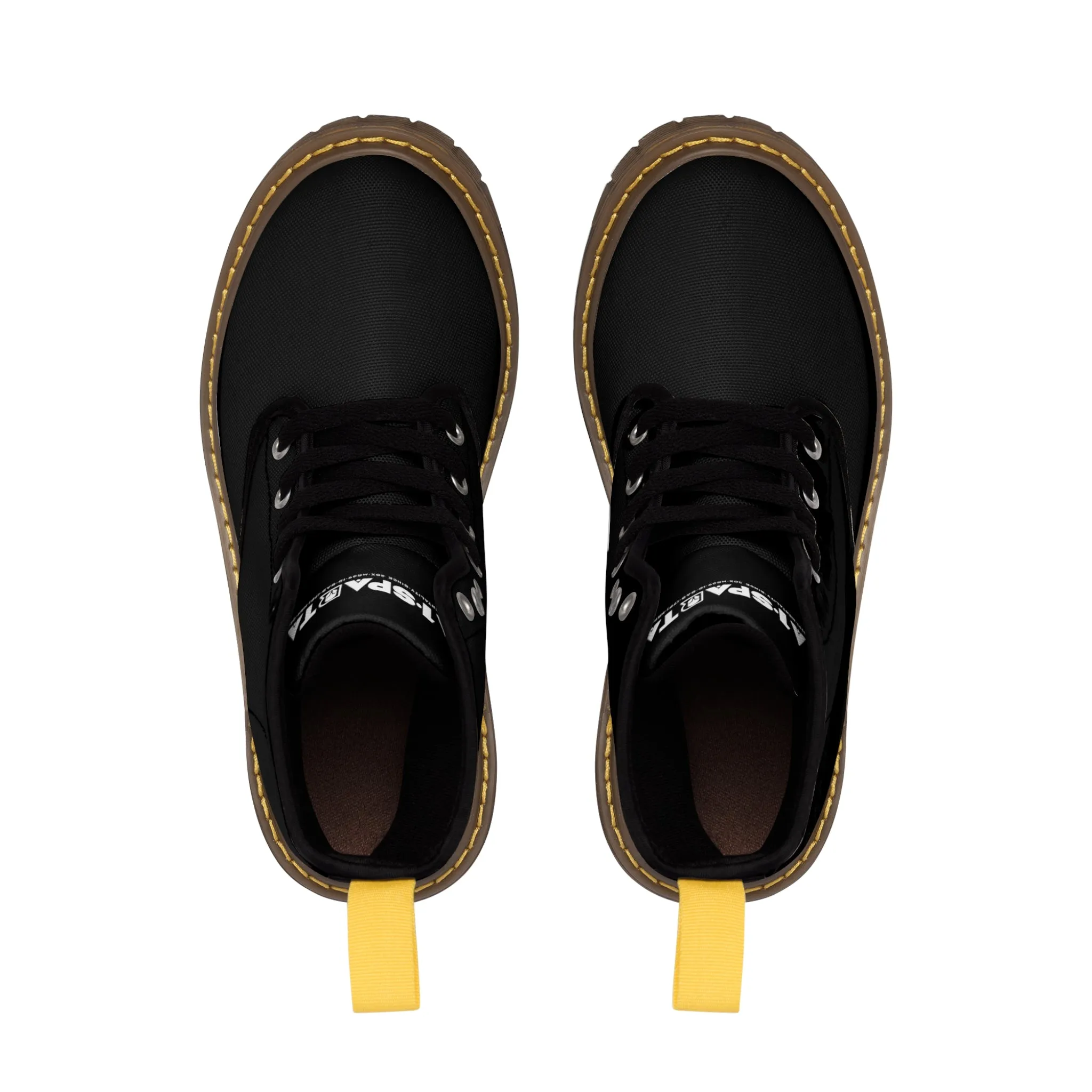A1-Peace Sparta Black Canvas Boots AOP