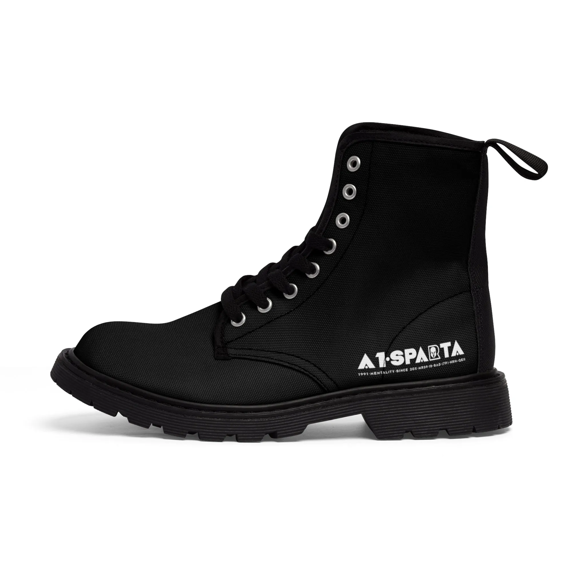 A1-Peace Sparta Black Canvas Boots AOP