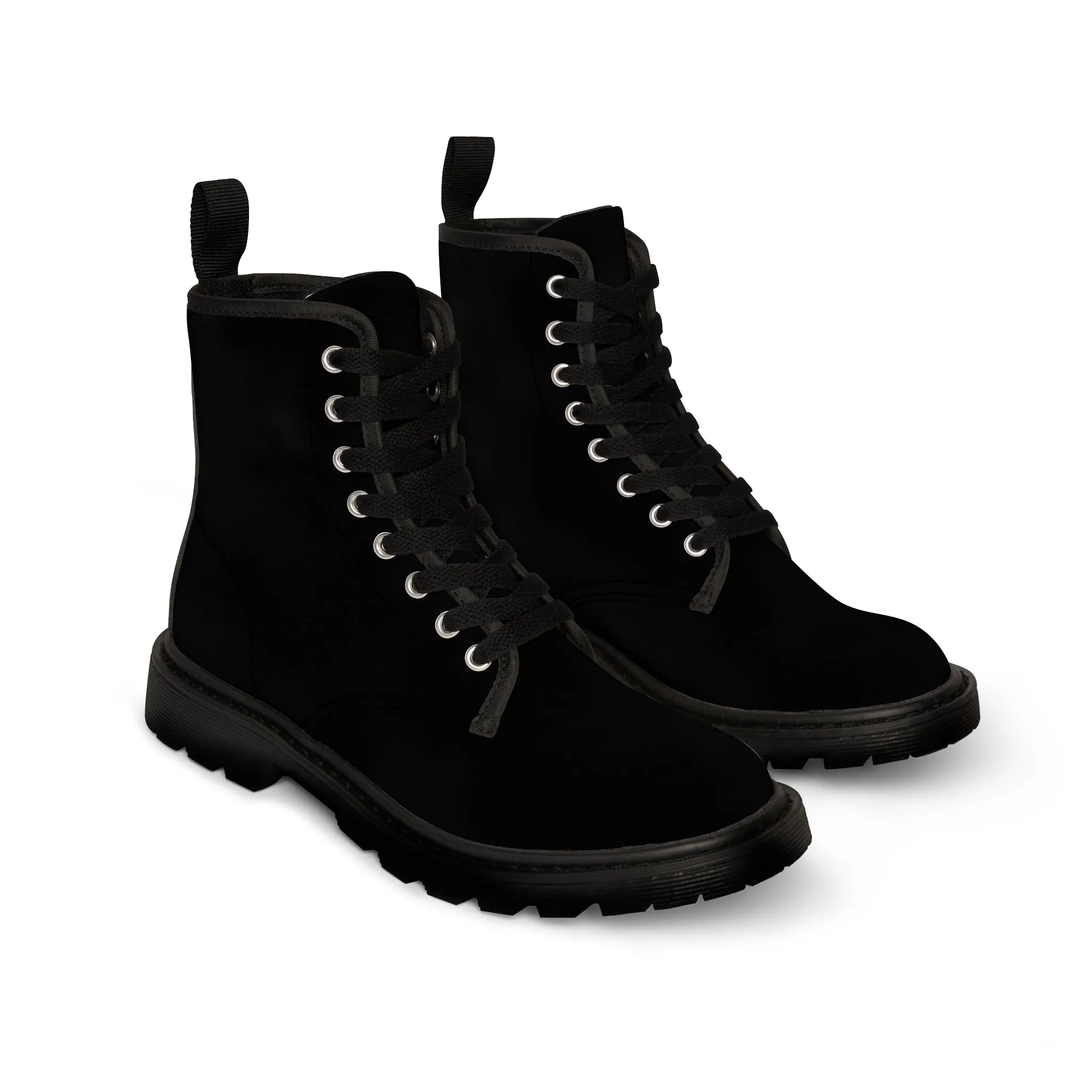 A1-Peace Sparta Black Canvas Boots AOP