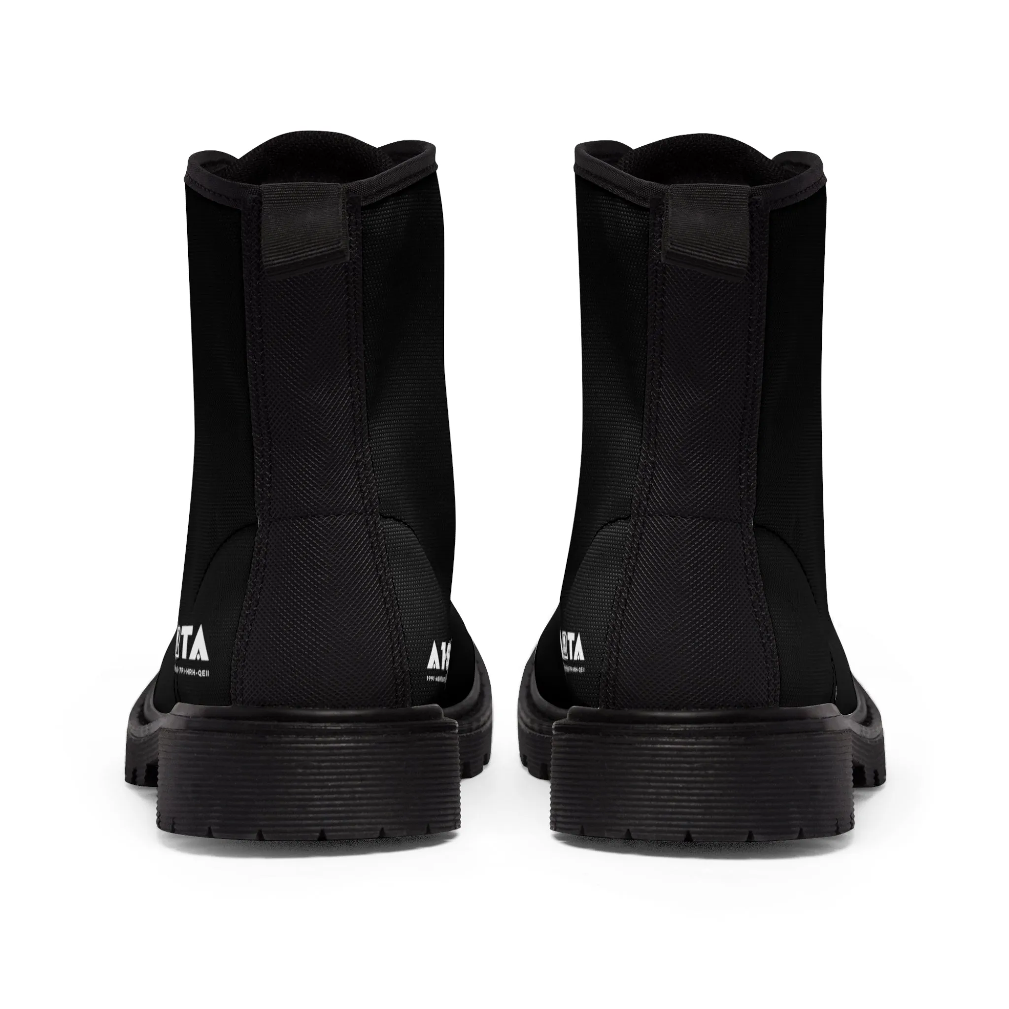 A1-Peace Sparta Black Canvas Boots AOP