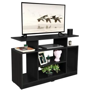 ABOUT SPACE Wooden TV Stand - TV Entertainment Unit and Multipurpose Shelf Storage - DIY Unit for 32-50 Inch TV,Book Storage Rack - Walnut Brown