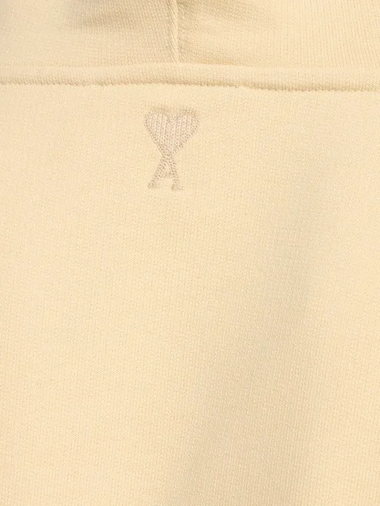 AMI Paris   Logo print boxy cotton blend hoodie 