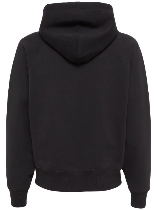 AMI Paris   Logo print boxy cotton blend hoodie 