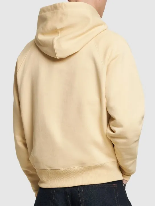 AMI Paris   Logo print boxy cotton blend hoodie 
