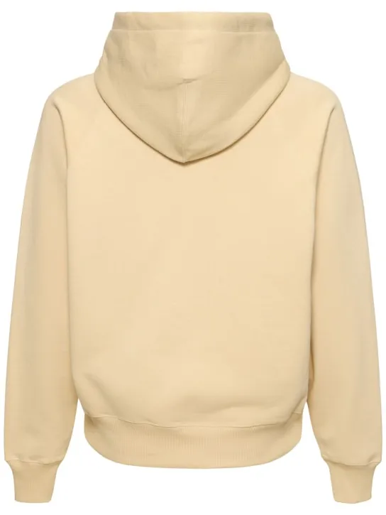 AMI Paris   Logo print boxy cotton blend hoodie 