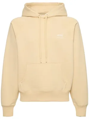AMI Paris   Logo print boxy cotton blend hoodie 