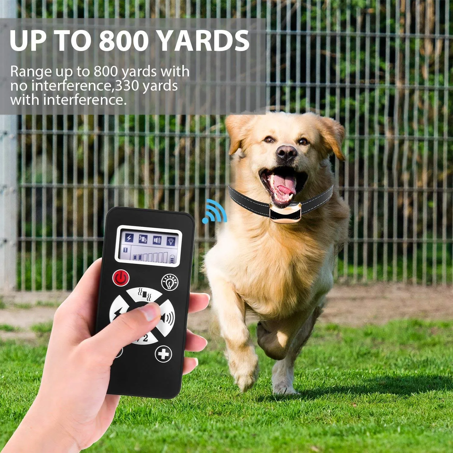 Aniluxe Bark   Remote Trainer All in One 800 Yards Dog Training Collar - Waterproof & Rechargeable E-Collar with Beep Automation Adjustable Vibration (1*Collar)