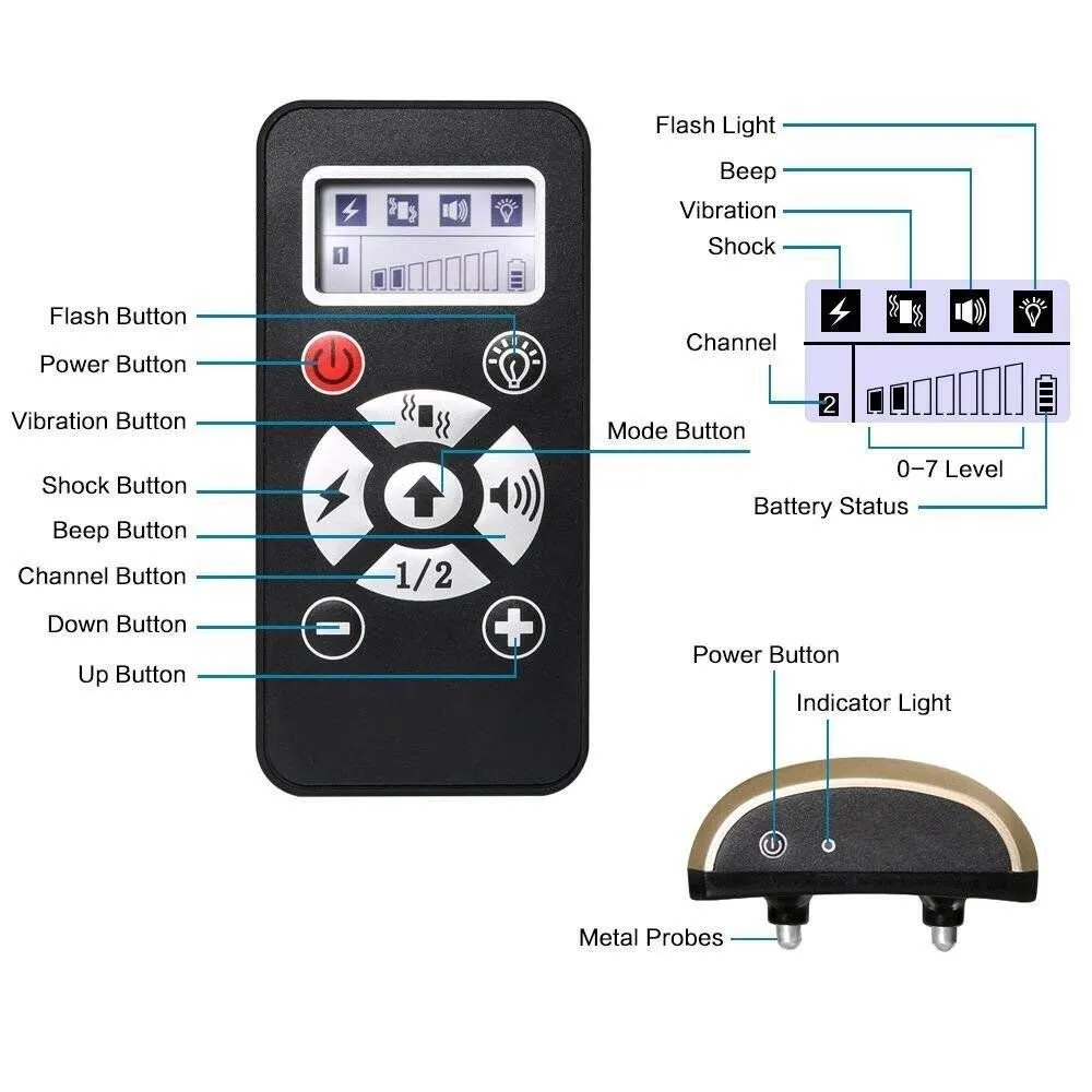 Aniluxe Bark   Remote Trainer All in One 800 Yards Dog Training Collar - Waterproof & Rechargeable E-Collar with Beep Automation Adjustable Vibration (1*Collar)