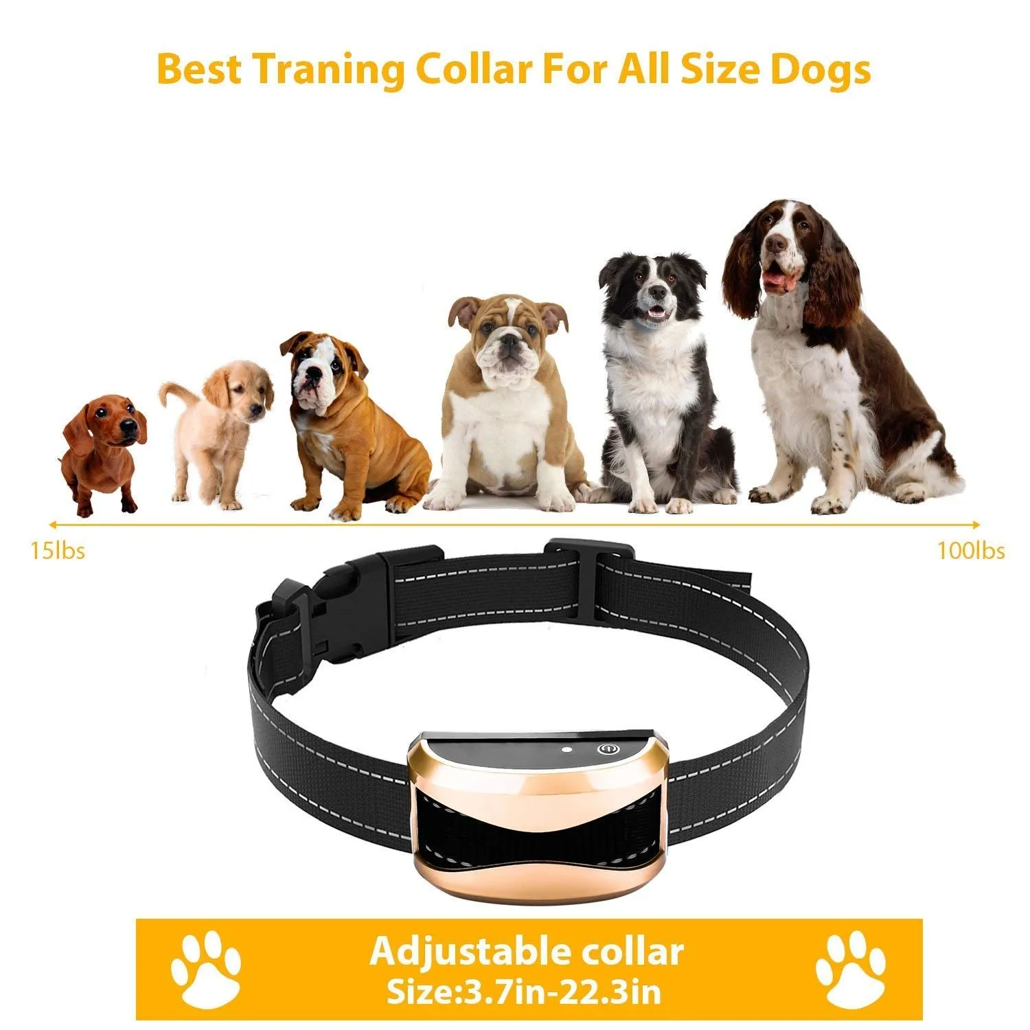 Aniluxe Bark   Remote Trainer All in One 800 Yards Dog Training Collar - Waterproof & Rechargeable E-Collar with Beep Automation Adjustable Vibration (1*Collar)