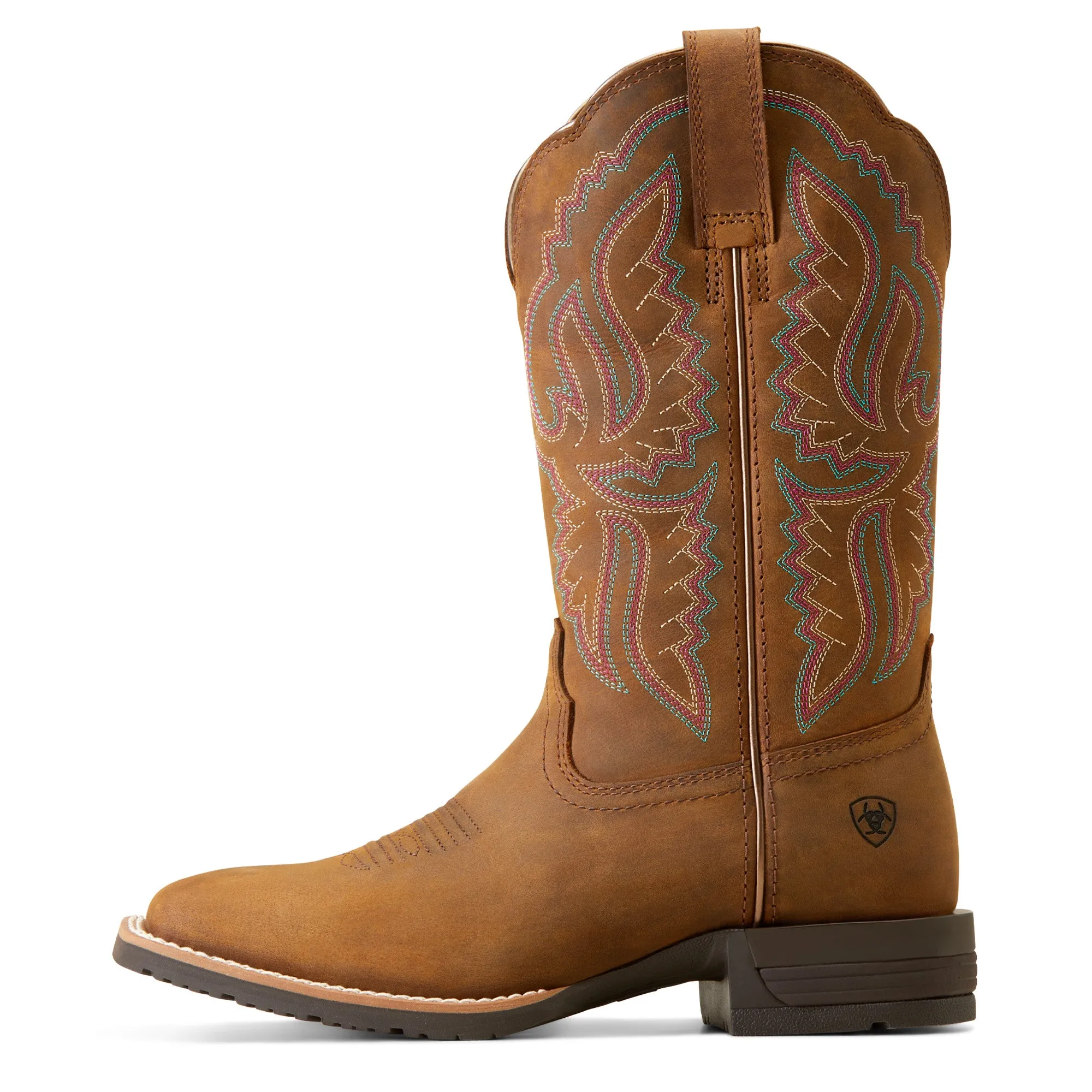 Ariat Ladies Hybrid Ranchwork Distressed Tan Western Boots 10047043