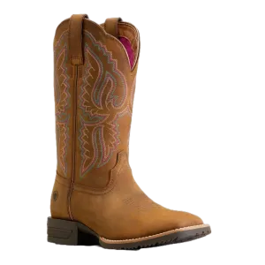 Ariat Ladies Hybrid Ranchwork Distressed Tan Western Boots 10047043