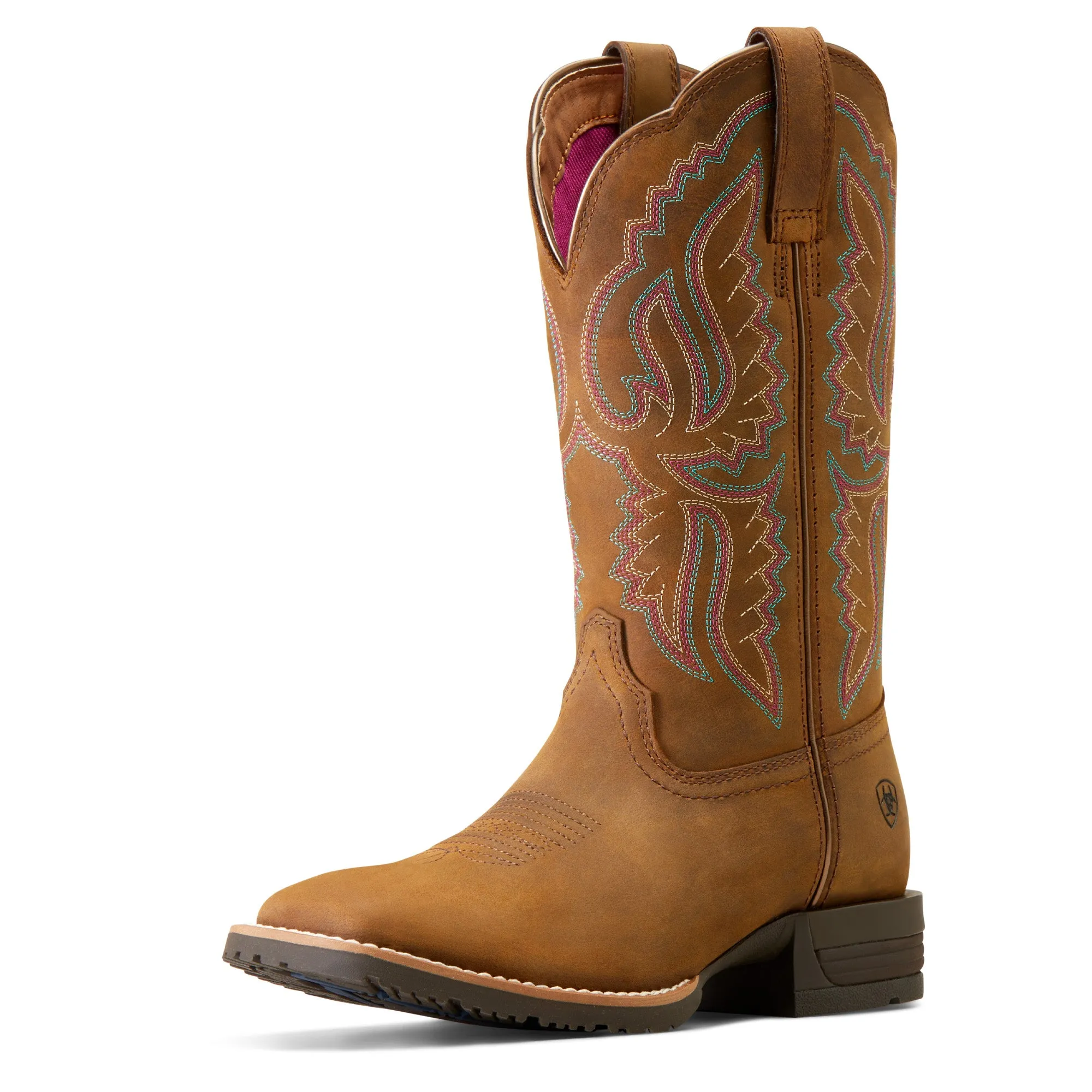 Ariat Ladies Hybrid Ranchwork Distressed Tan Western Boots 10047043