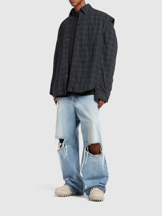 Balenciaga   Detachable sleeves cotton shirt 
