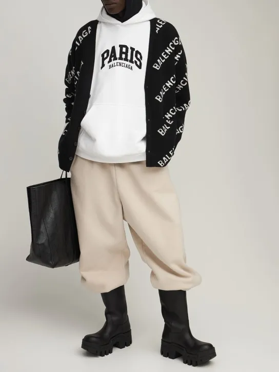 Balenciaga   Wide embroidered cotton hoodie 