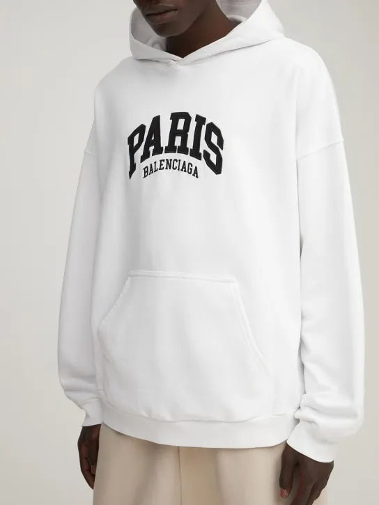 Balenciaga   Wide embroidered cotton hoodie 