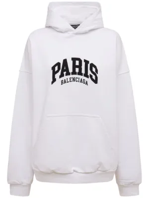 Balenciaga   Wide embroidered cotton hoodie 
