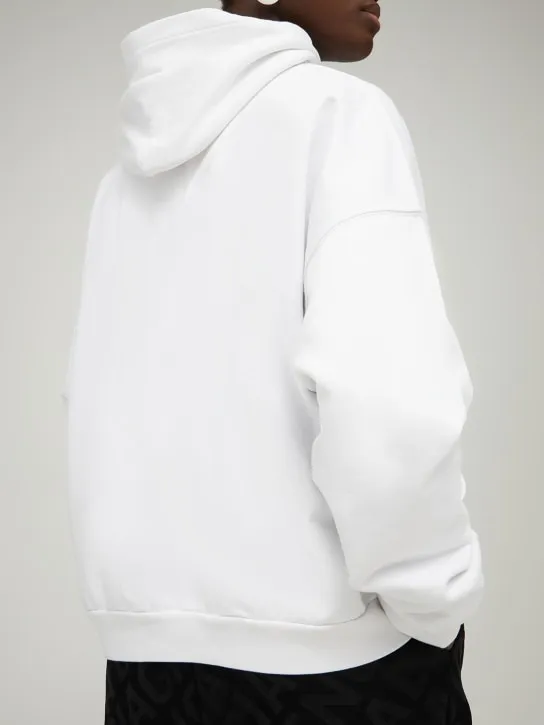 Balenciaga   Wide embroidered cotton hoodie 