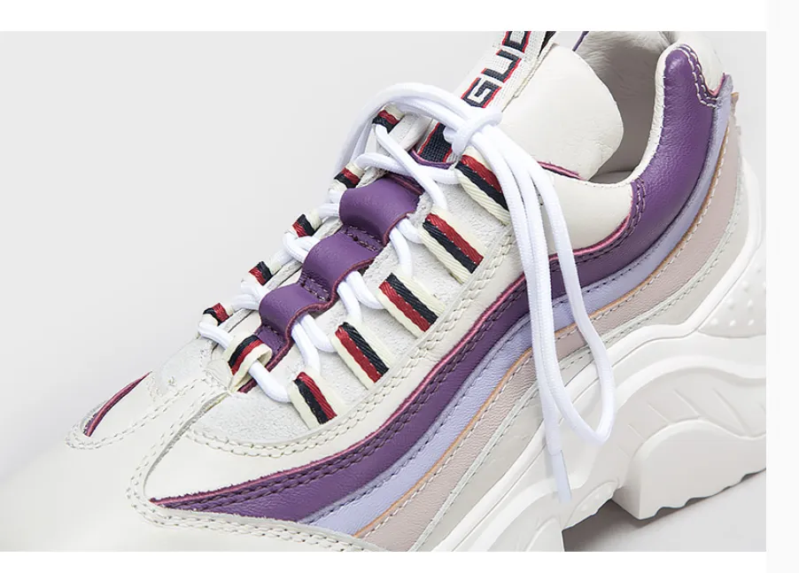 BELLALILY COLOR BLOCK CHUNKY TRAINERS IN WHITE