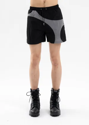 BLACK CONVERGED SWIM SHORTS