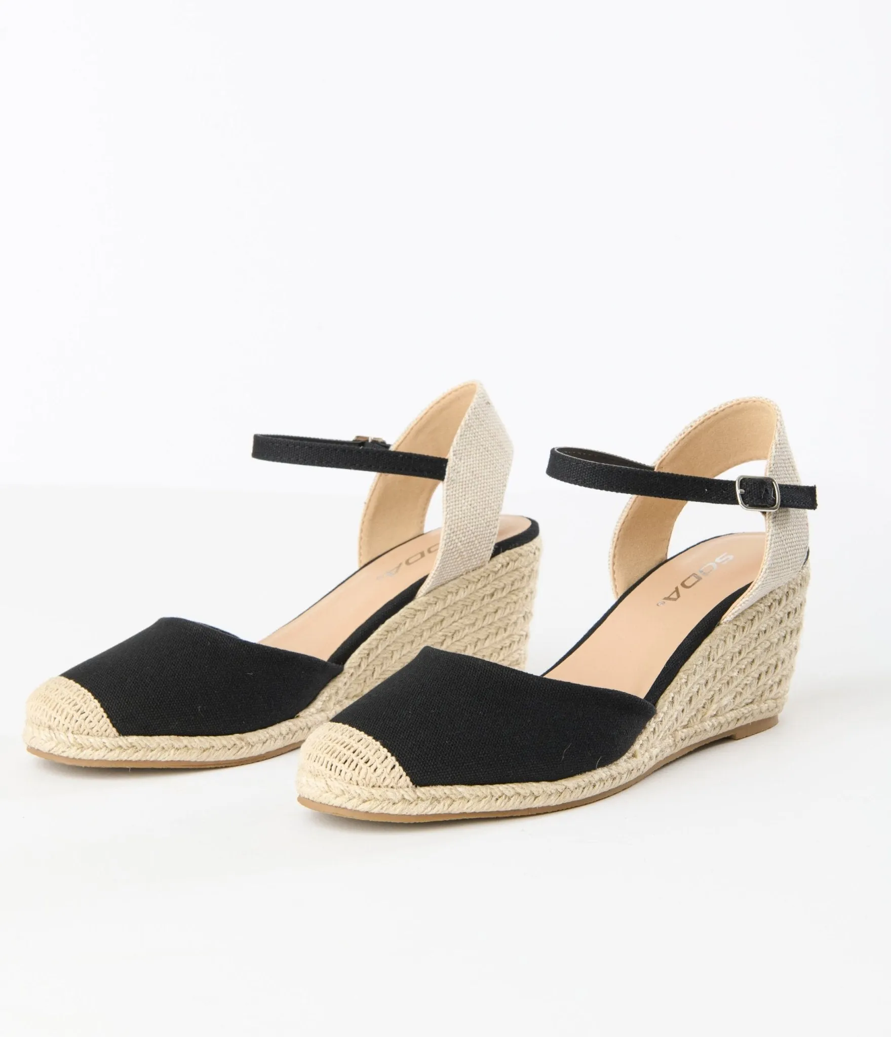 Black Espadrille Wedges