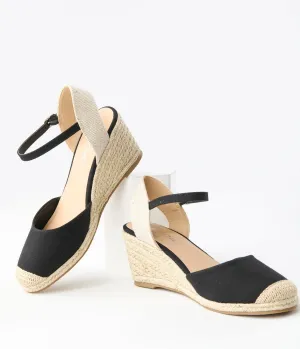 Black Espadrille Wedges