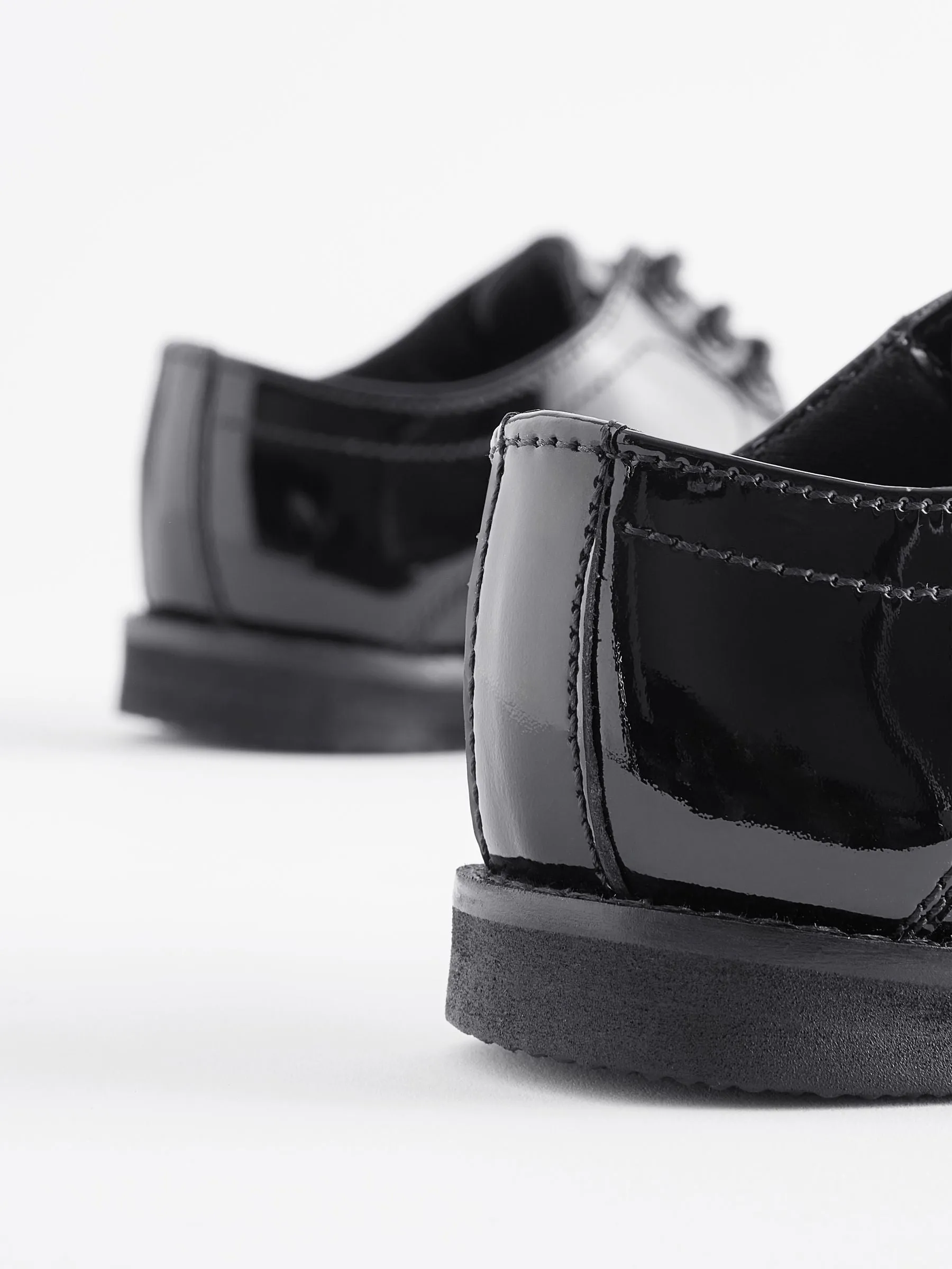 Black Patent Standard Fit (F) Smart Leather Brogues School Shoes