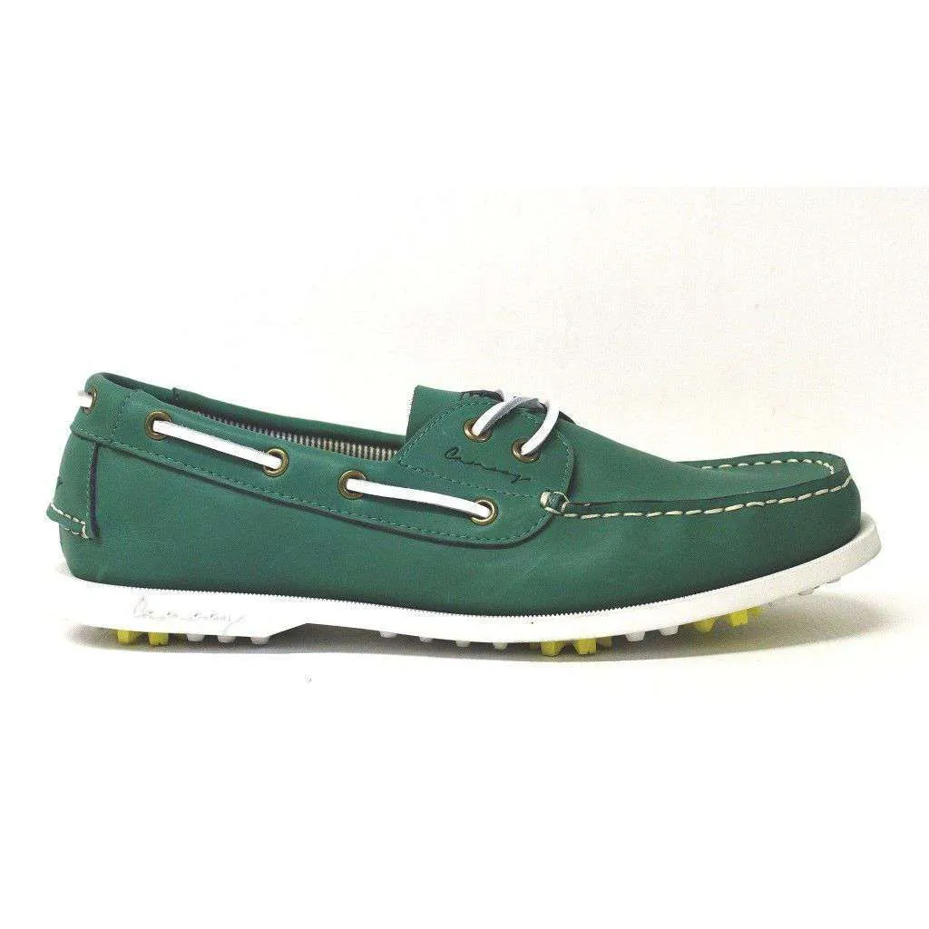 Boat Shoe Golf Shoe in Augusta Green by Canoos