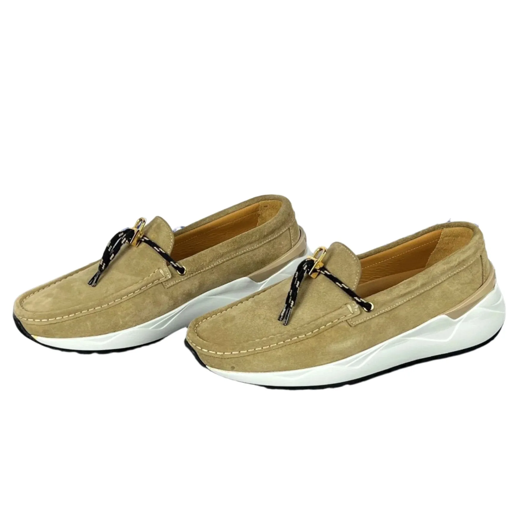 Buscemi Men's Mare Natural Suede Loafers SAMPLE
