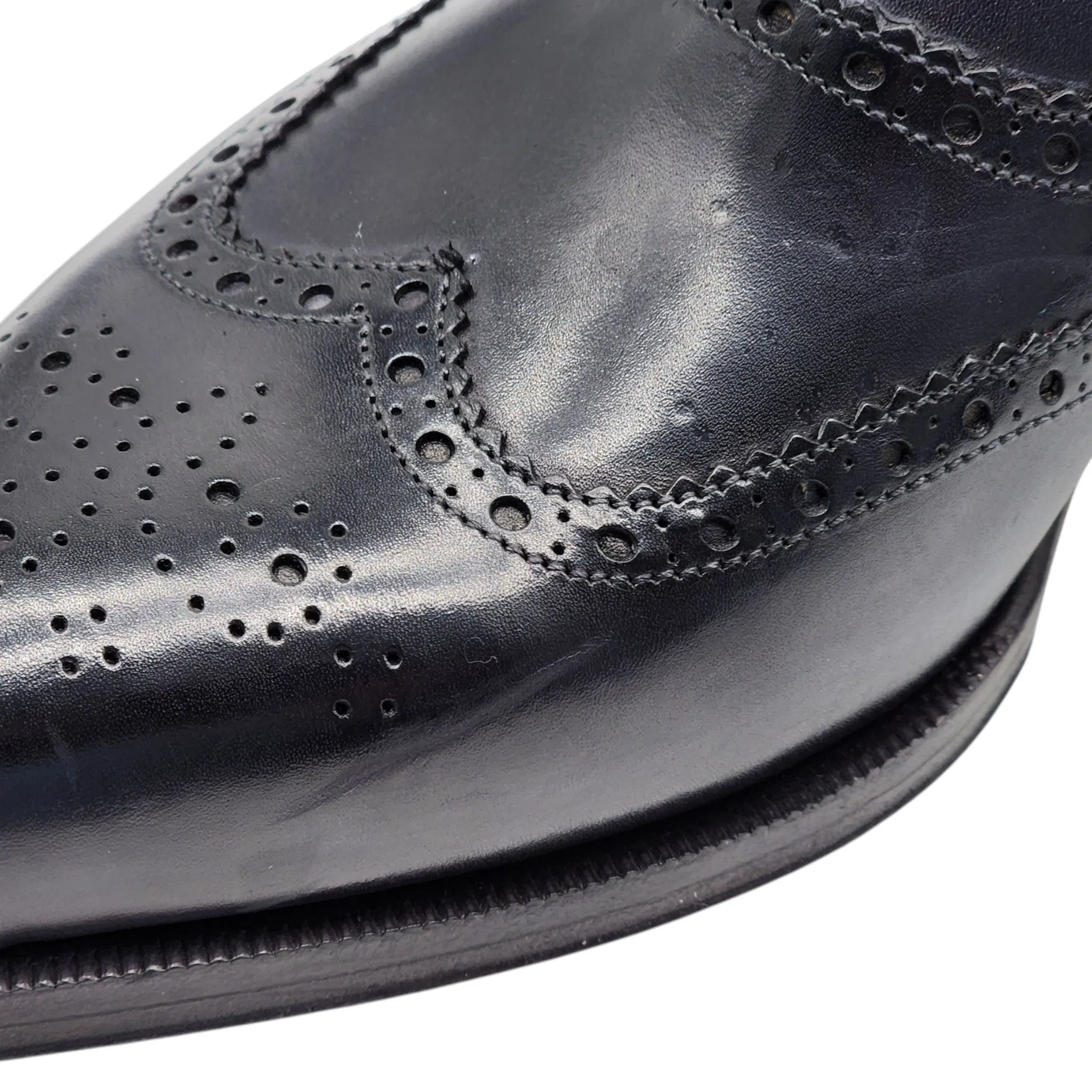 Christian Louboutin Cousin Platerissimo Brogue Shoes - Leather - Black - 41.5