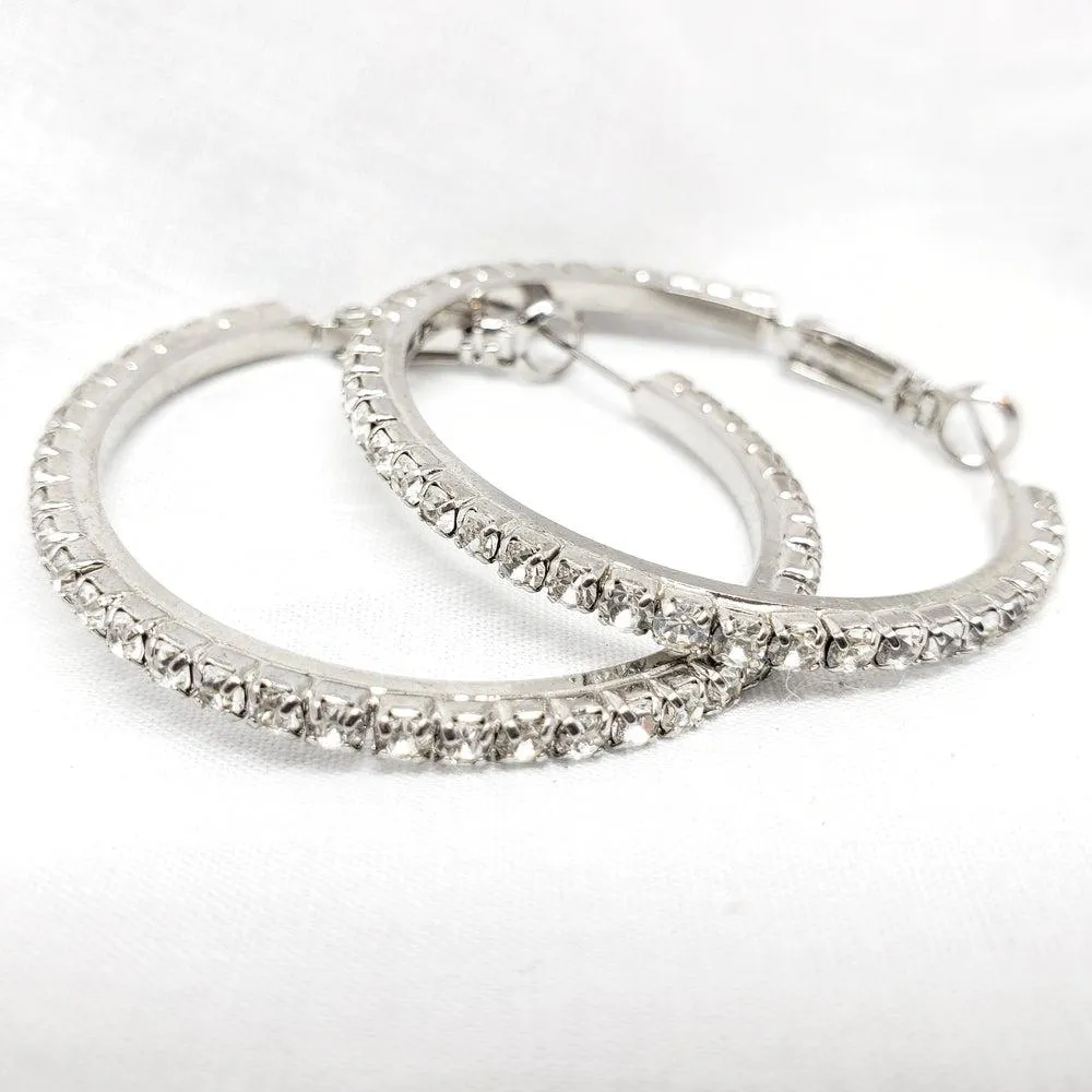 Crystal Rhinestone Hoops