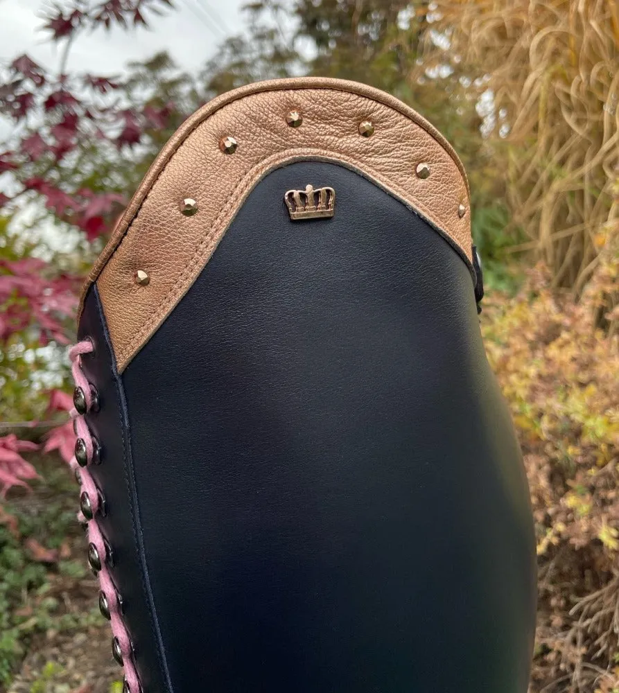Custom Kingsley Orlando 01 Lace Up - Nature Blue with Rose Gold Jenny Top & Stones
