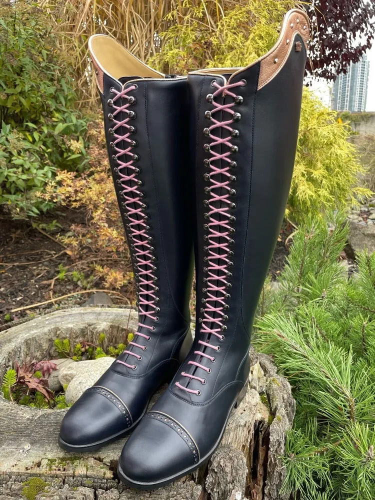 Custom Kingsley Orlando 01 Lace Up - Nature Blue with Rose Gold Jenny Top & Stones