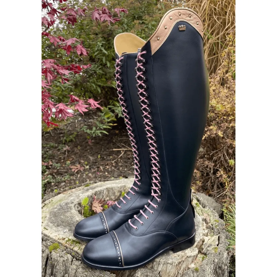 Custom Kingsley Orlando 01 Lace Up - Nature Blue with Rose Gold Jenny Top & Stones