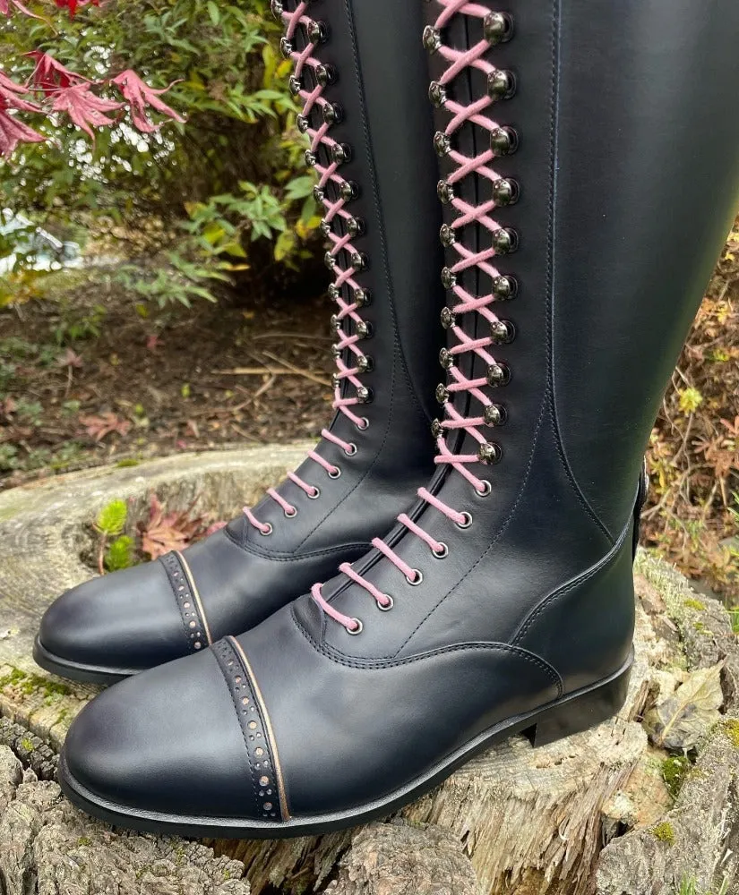 Custom Kingsley Orlando 01 Lace Up - Nature Blue with Rose Gold Jenny Top & Stones