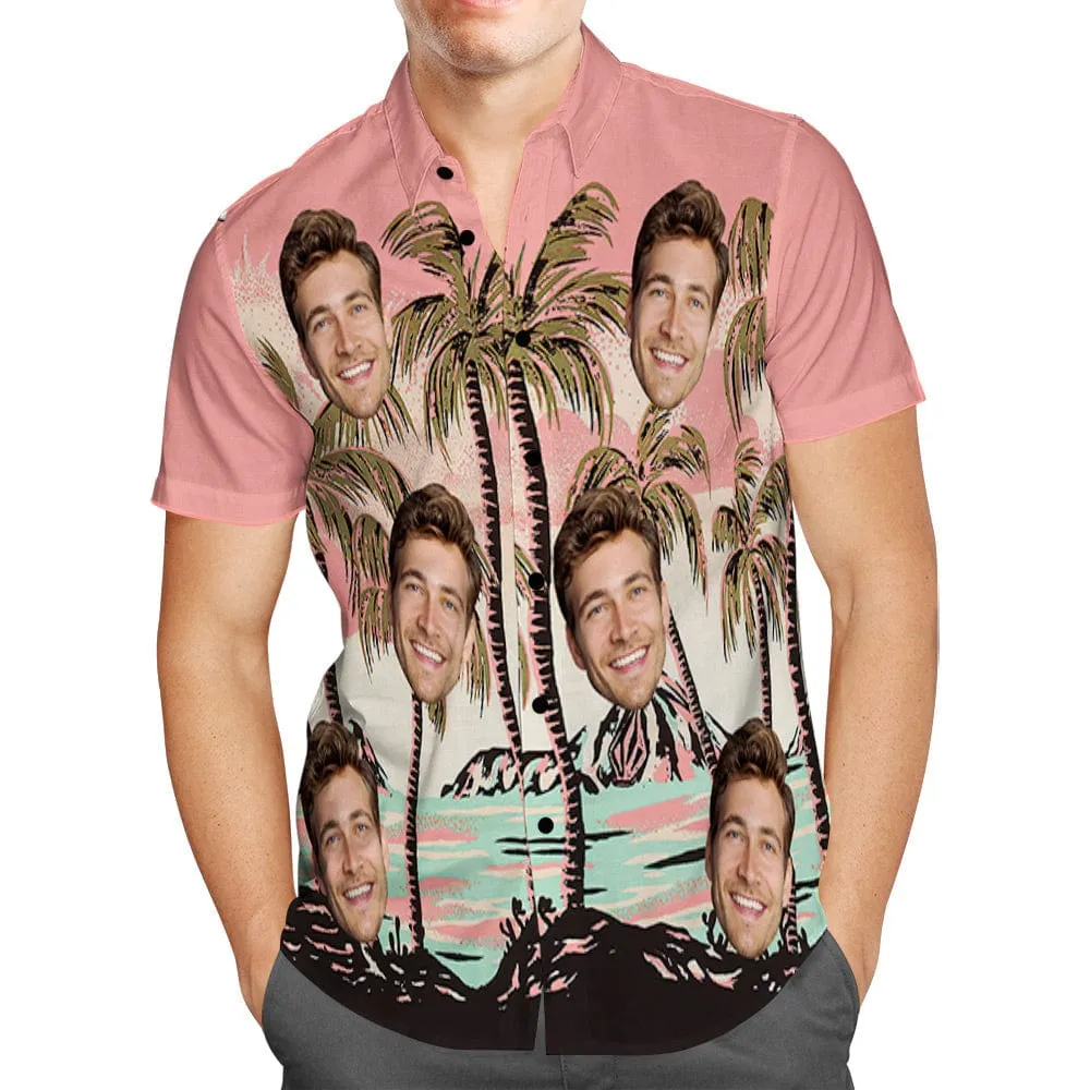 Custom Pet Face Hawaiian Shirts Personalized Hawaiian Shirt Short Sleeve Regular Fit Floral Shirts