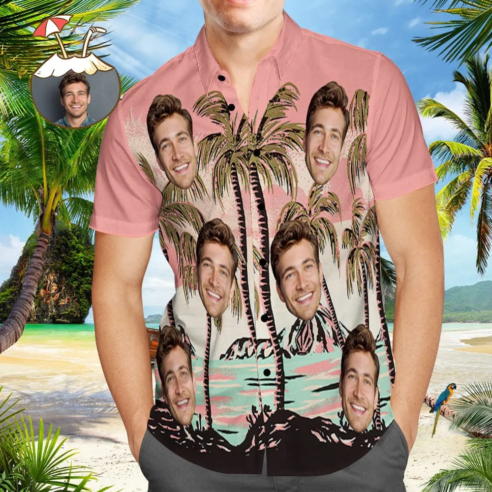 Custom Pet Face Hawaiian Shirts Personalized Hawaiian Shirt Short Sleeve Regular Fit Floral Shirts