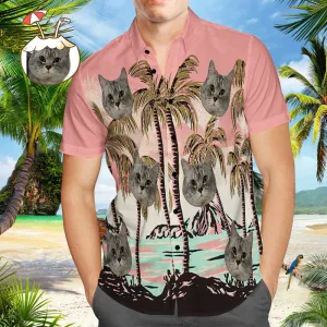 Custom Pet Face Hawaiian Shirts Personalized Hawaiian Shirt Short Sleeve Regular Fit Floral Shirts