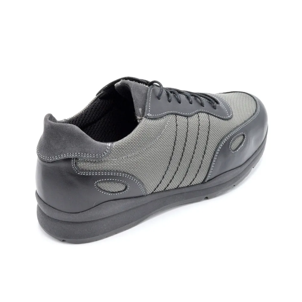 DB Dawson - Mens Extra Wide Trainer-  6V(6E-8E) Fitting - Grey/Black