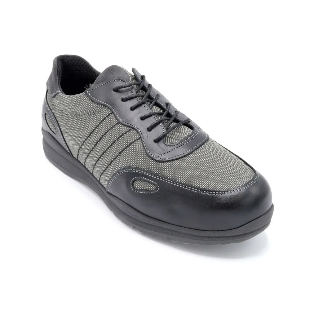 DB Dawson - Mens Extra Wide Trainer-  6V(6E-8E) Fitting - Grey/Black