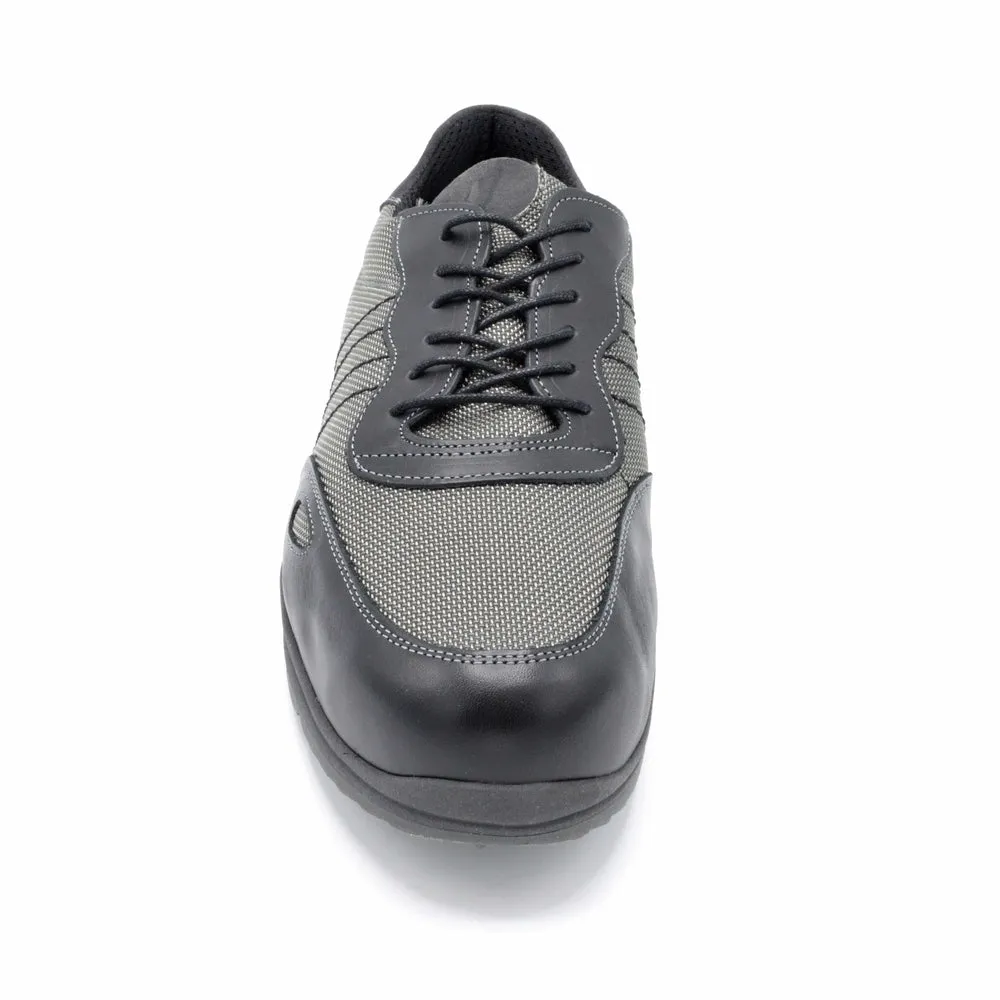 DB Dawson - Mens Extra Wide Trainer-  6V(6E-8E) Fitting - Grey/Black