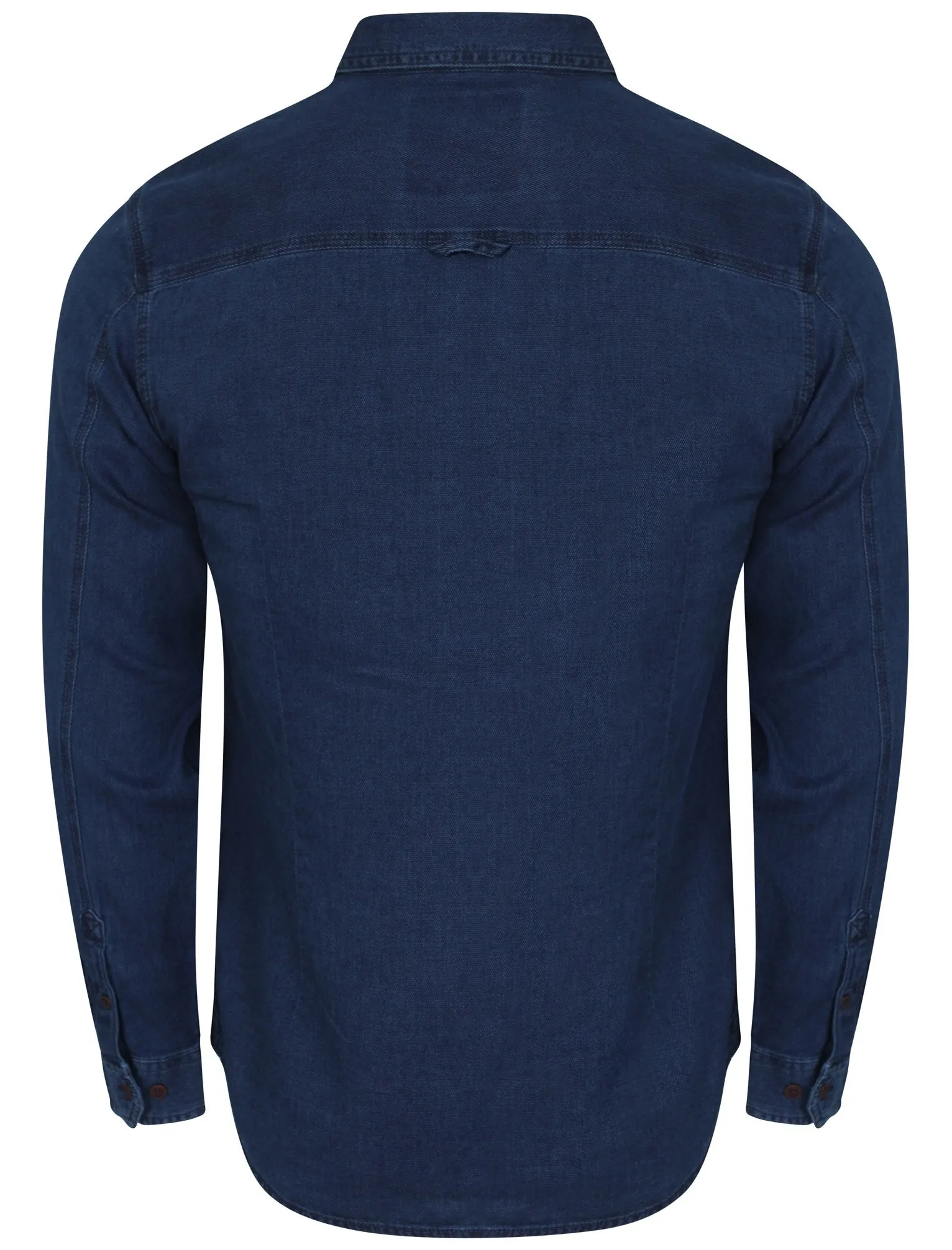 Denim Look Dobby Shirt in Deep Indigo - Tokyo Laundry
