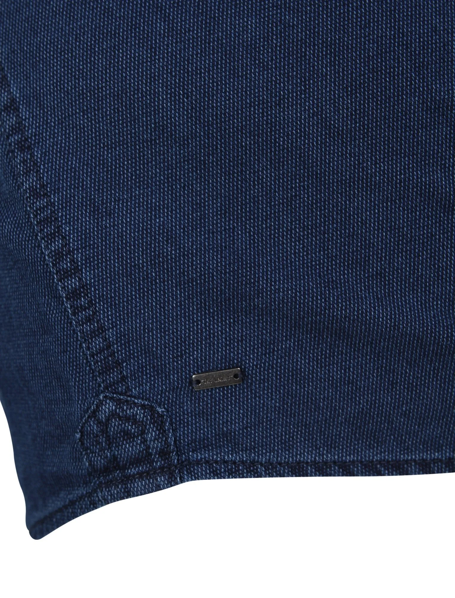 Denim Look Dobby Shirt in Deep Indigo - Tokyo Laundry