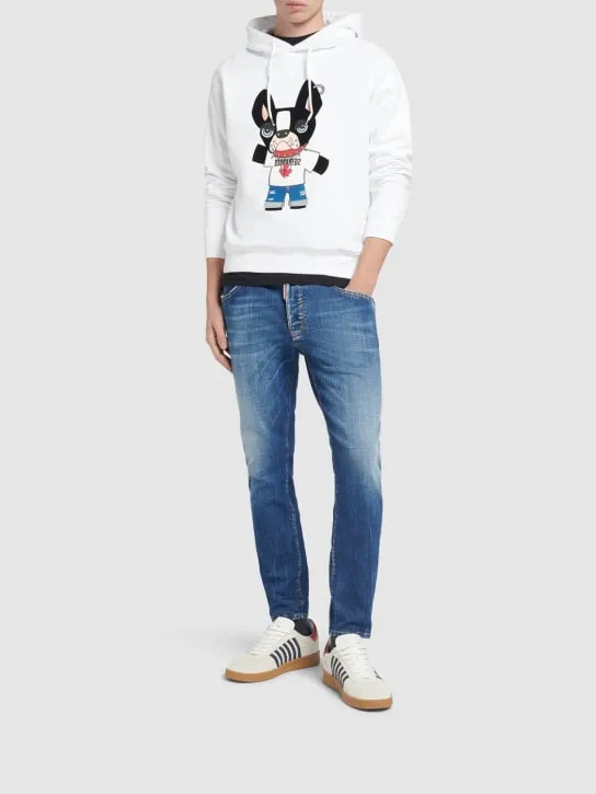 Dsquared2   Cool fit cotton dog print hoodie 
