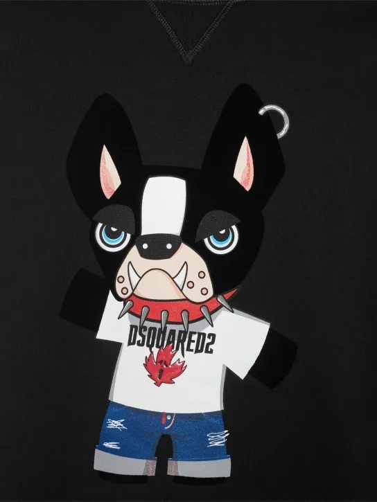 Dsquared2   Cool fit cotton dog print hoodie 