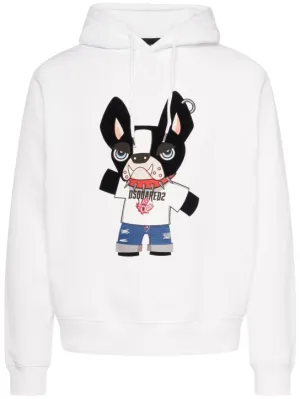 Dsquared2   Cool fit cotton dog print hoodie 