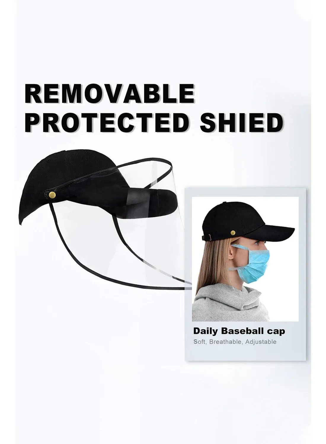 Full Face Baseball Cap Protective Face Shield