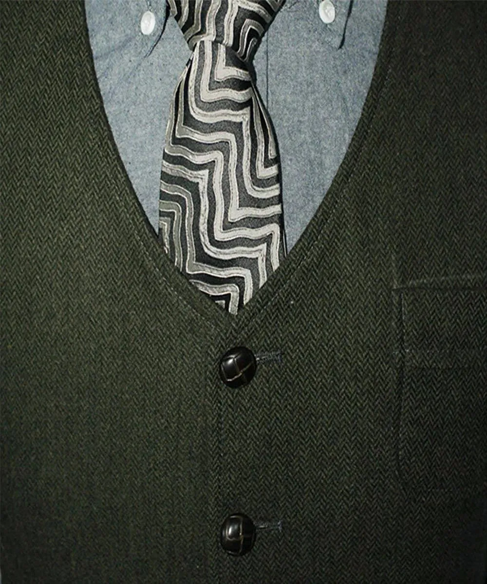 Funki Buys | Vests | Men's Herringbone Tweed Casual Waistcoat