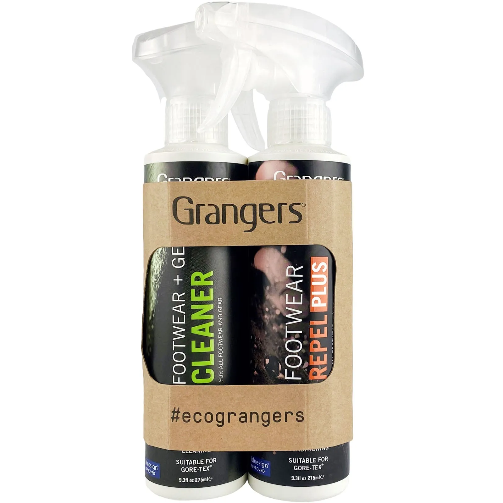 Grangers Footwear   Gear Cleaner Repel Plus Eco Twin Pack Spray - 275ml