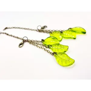Green Glass Leaf Dangles for ECJ Mag Tunnels( Tunnels NOT Included)